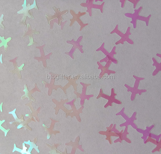Professional Other Holiday Supplies 2025 Shaped Airplane Glitter Shape Plane with 3D Aircraft Shaped Glitter Airplane