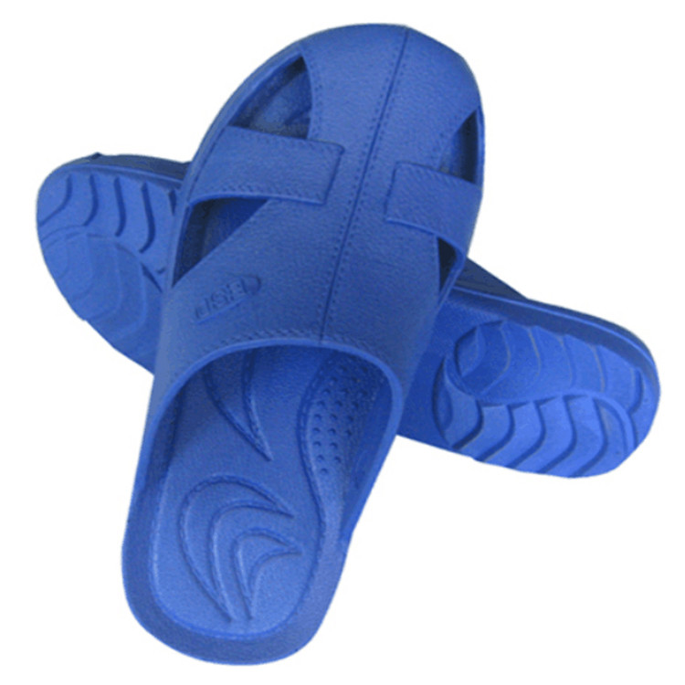 SPU ESD Antistatic 4 Hole Footwear Slipper Cleanroom White Black Blue