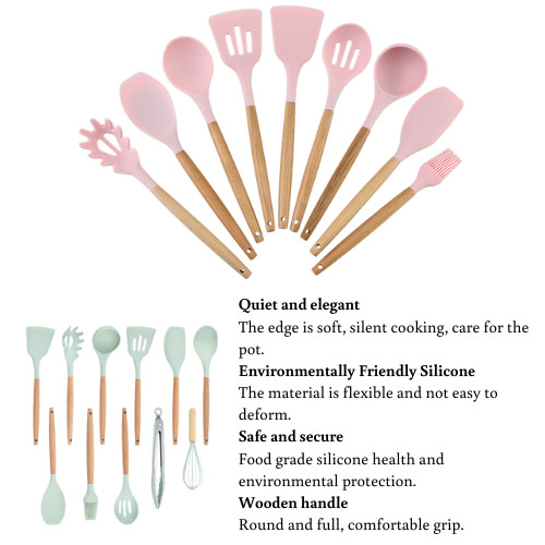 OEM BSCI Kitchen Cookware Accessories Silicone Kitchen Utensil Set
