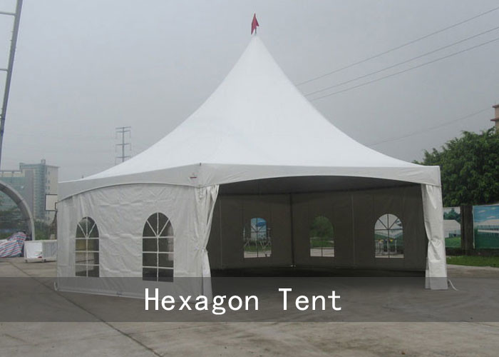 100 People Hexagon 6mx12m Pagoda Party Tent For Small Party