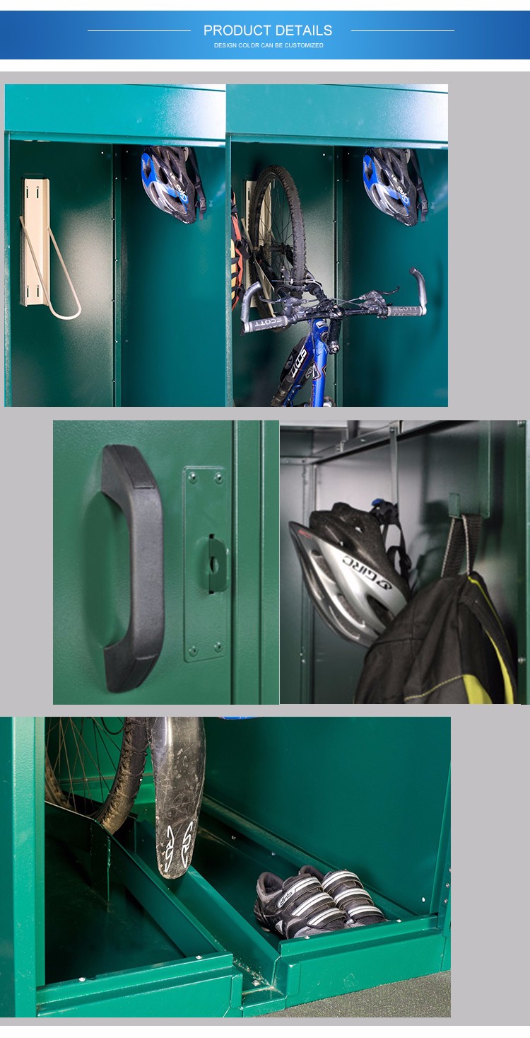 Public Bicycle Storage Secure Parking Metal Bike Storage Locker