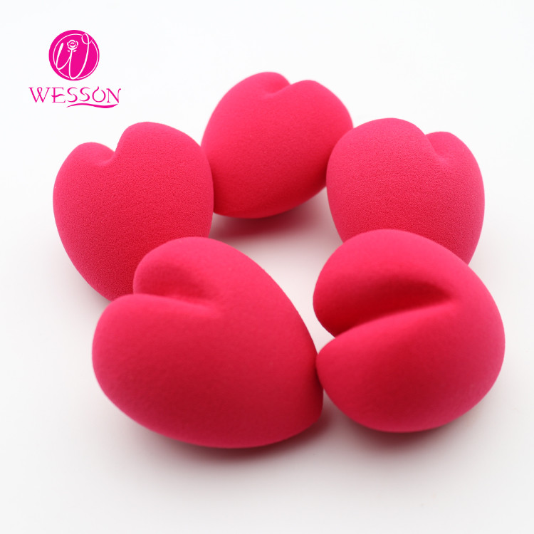 Private Label Latex Free Heart shaped Makeup Blender Sponge Puff