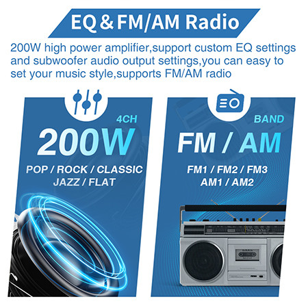 Waterproof Marine Gauge Stereo System BT FM AM USB Boats Marine Stereo Receiver