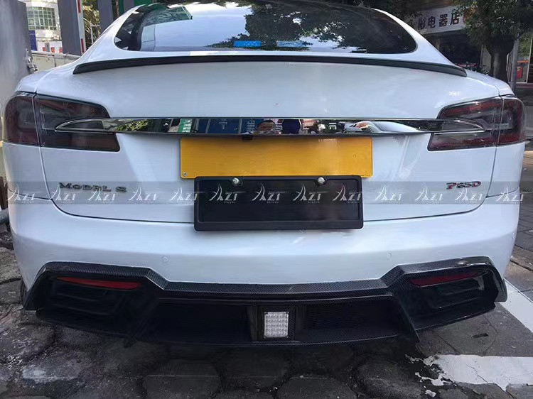 Selling Model S Body Kit Carbon Fiber Front and Rear Bumper Side Skirts Spoiler for Tesla Model S