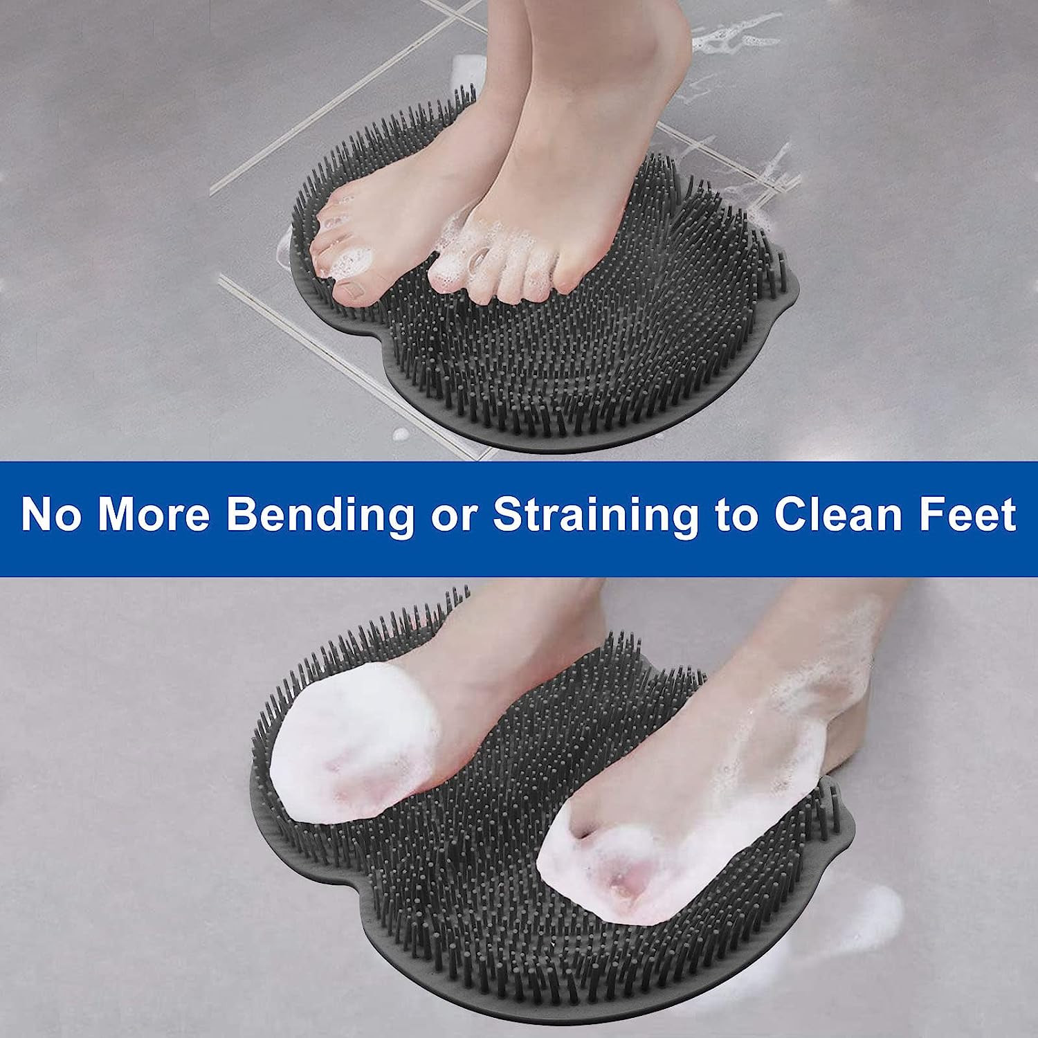 Waterproof Silicone Shower Mat Foot Scrubber Reusable Harmless