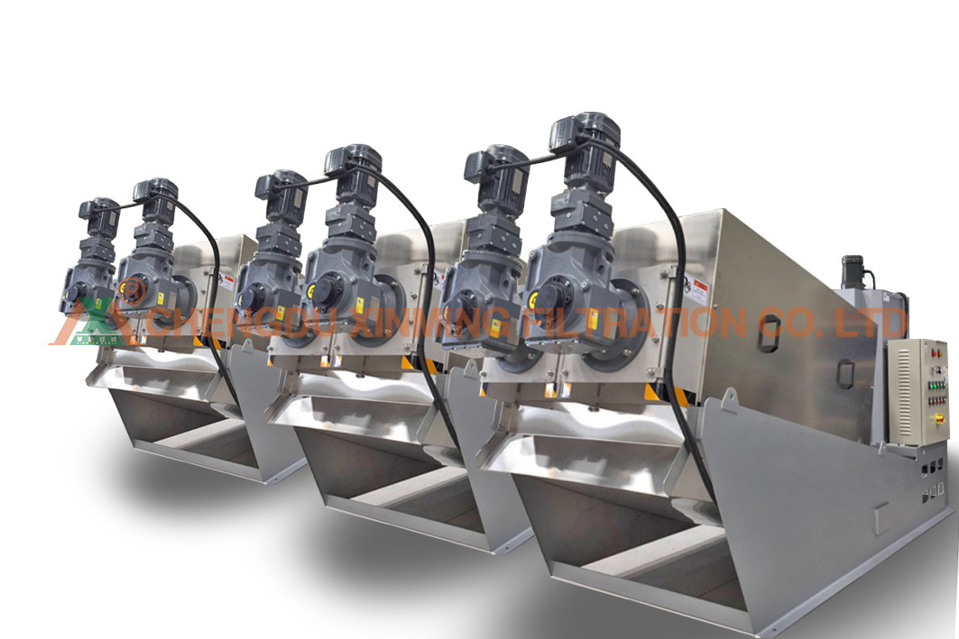 Multi - Plate Screw Industrial Filter Press Sludge Dewatering Filter 3500kg Operating Weight