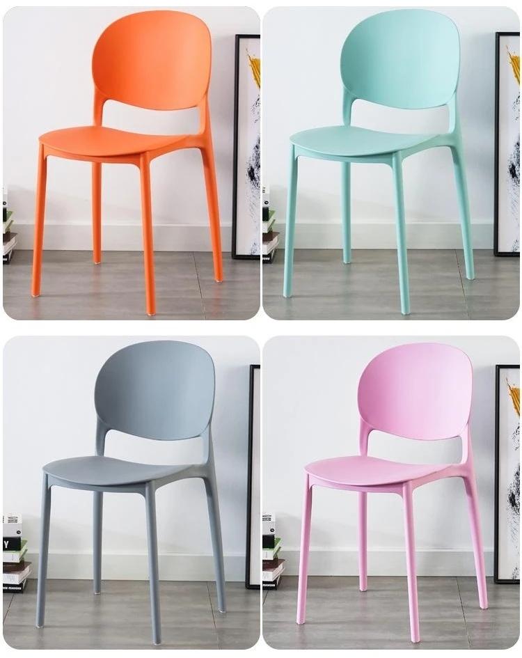 Colorful Modern Stackable Bedroom Dining Chair Made of PP Plastic for Kitchen Cafe and Restaurant