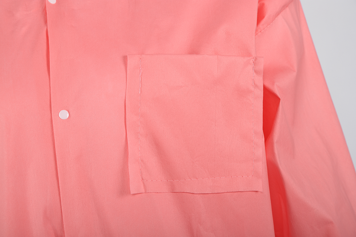 S&J Pink Lab Jacket Fluid Resistant Lab Coat With Cuffed Sleeves Oil Resistant