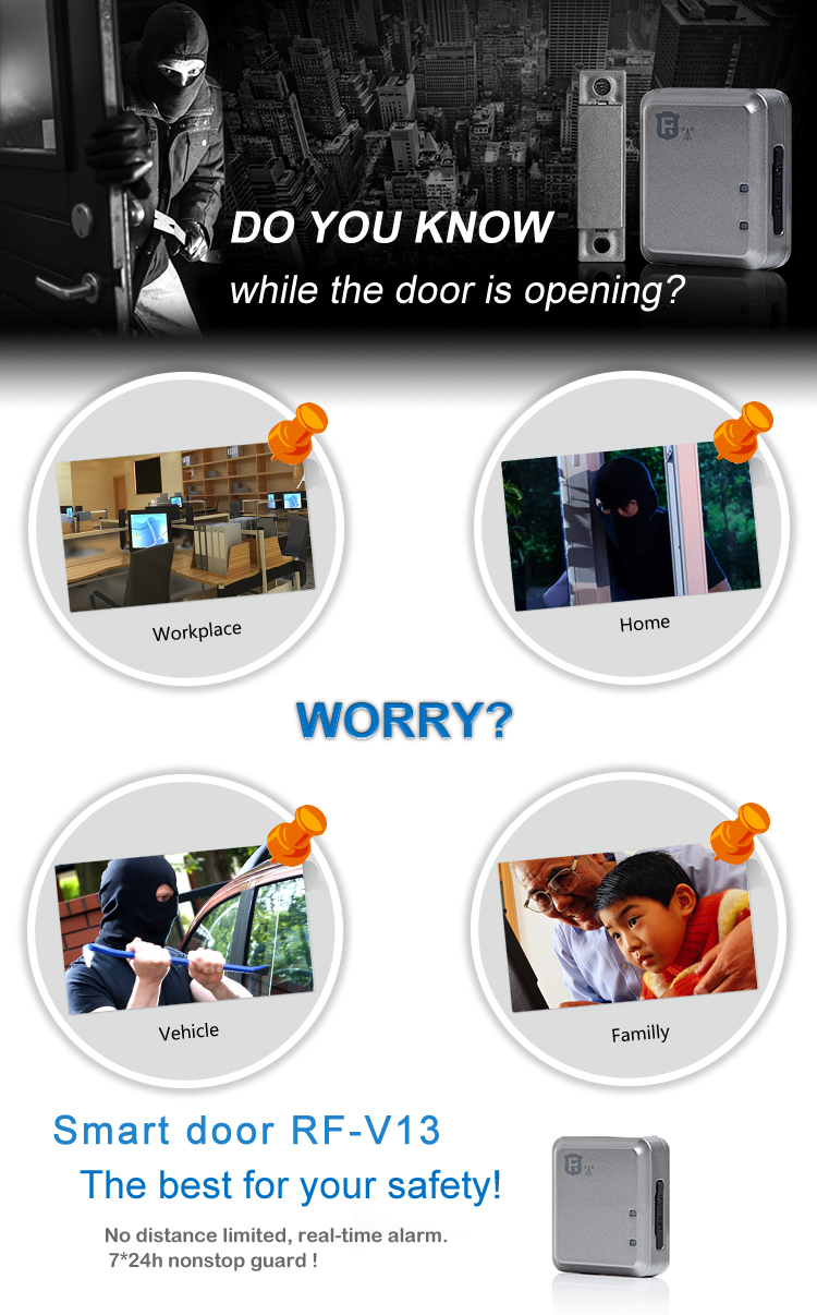 Reachfar rf-v13 cheap mini gsm magnetic wireless refrigerator door sensor alarm tracker