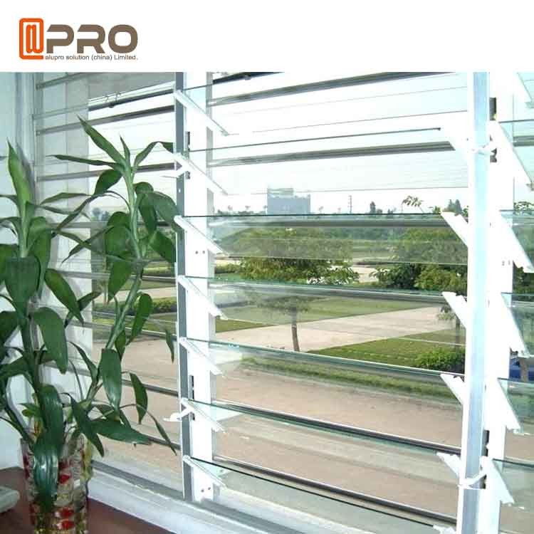 Adjustable Ventilation Tempered Glass Jalousie Louvre Windows High Security
