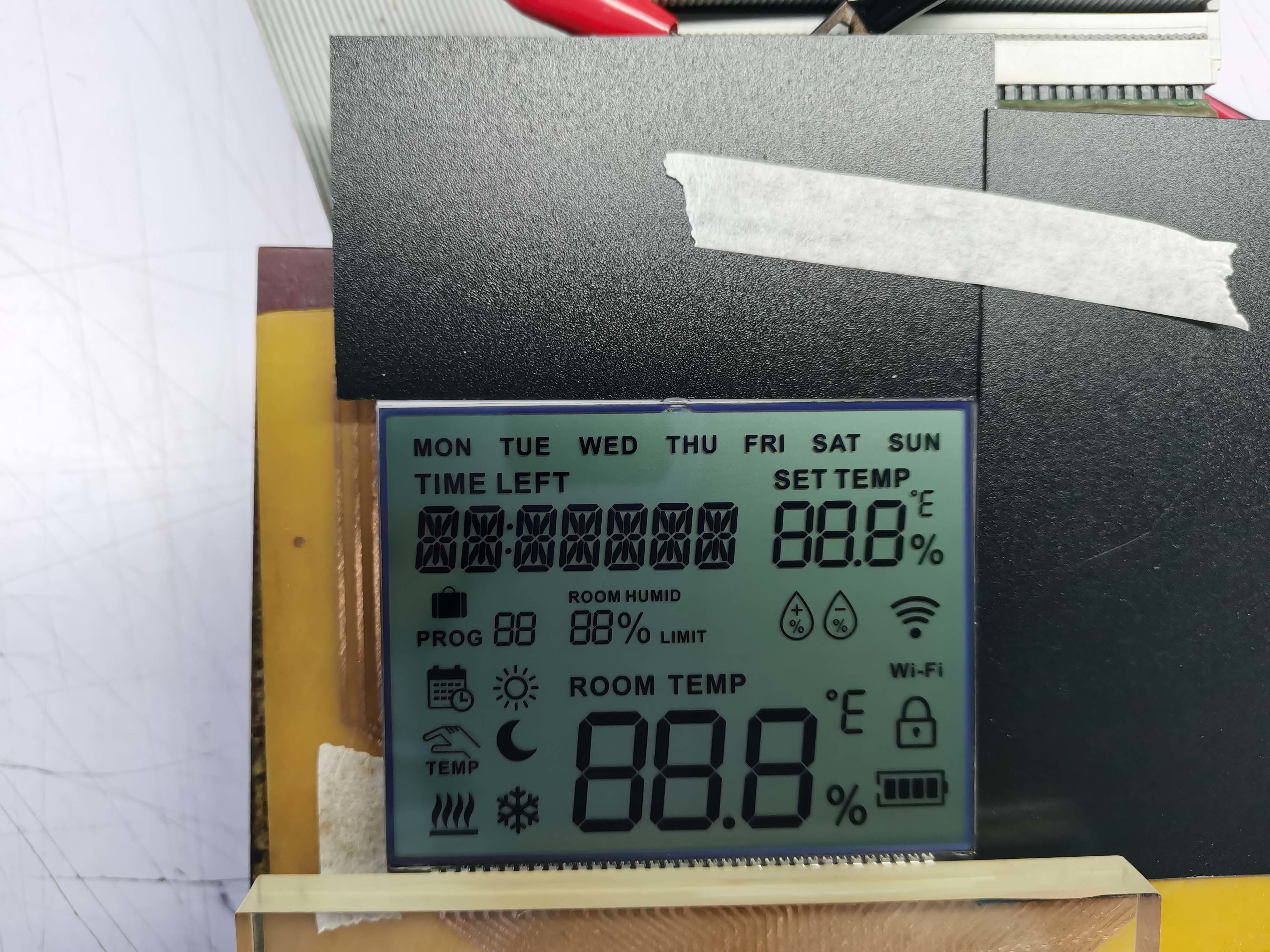 OEM FSTN LCD Display Positive Mode Monochrome Graphic 12 O'clock Viewing Angle For Thermostat