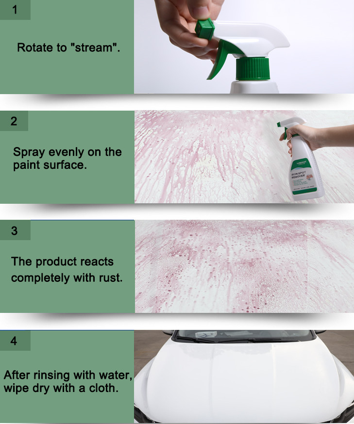 PH7 500ml Car Automotive Iron Remover Spray Bumper Wheel Car Paint Hubs Cleaner