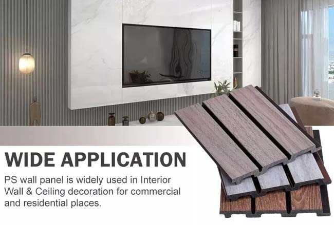 Esay To Install PS Panel 3D Wood Fluted PS Wall Panel Exterior