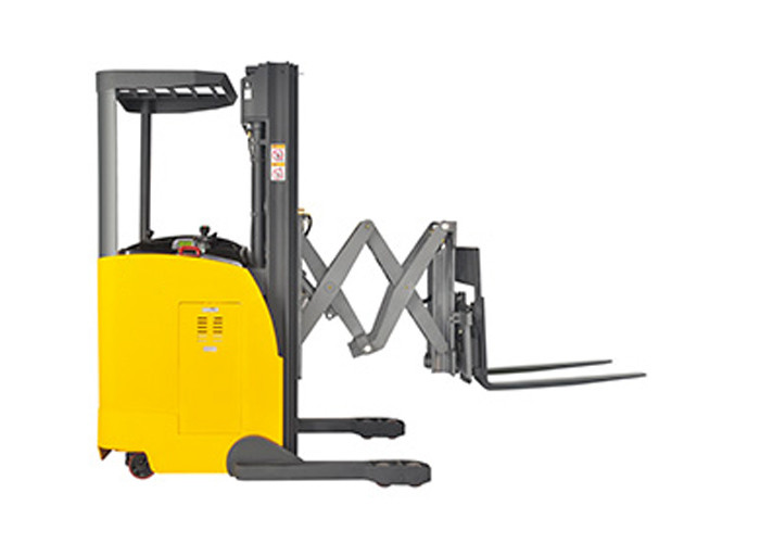 6m Lifting Height Narrow Aisle Truck With Single Scissor Forks Reach 500mm