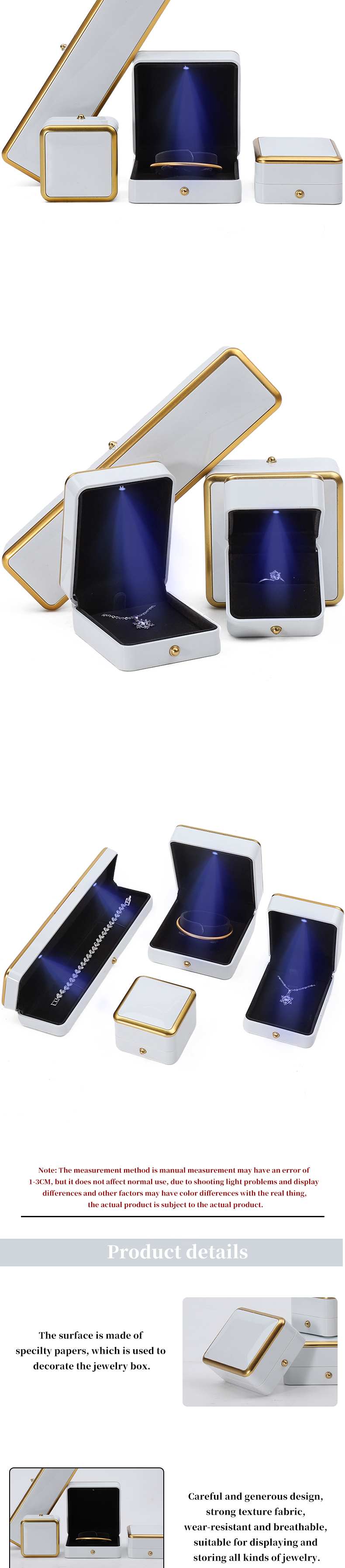 High End Luxury Light Up Jewelry Box Jewelry Storage Case With Soft Velvet Interior