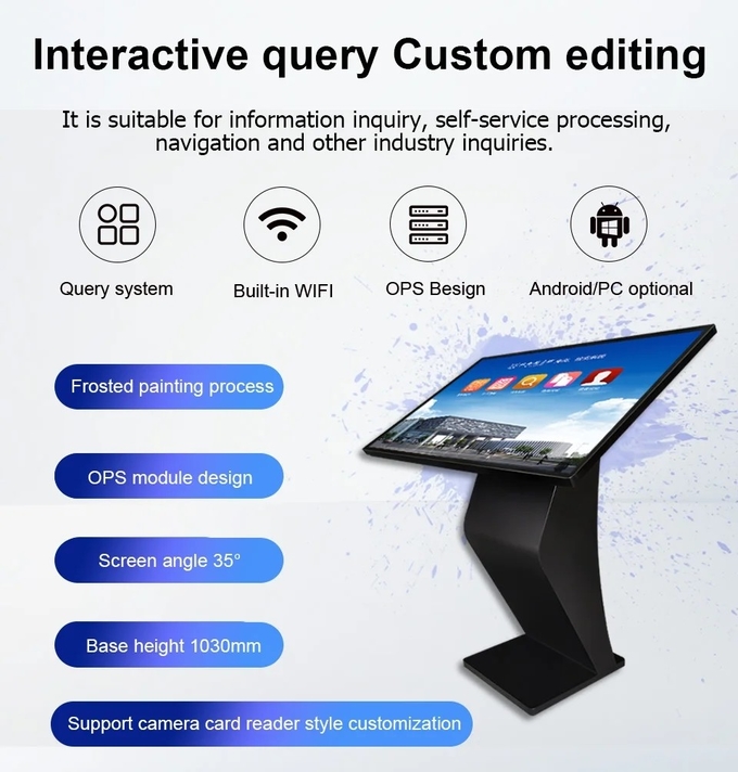 Exhibition Hall Self Service Touch Screen Kiosks 21.5 32 43 55'' Android Windows
