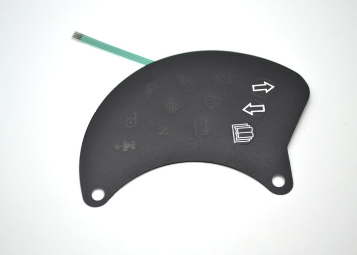 PC / PET Overlay Metal Dome Membrane Switch Keyboard With Female Connector Cable Tail