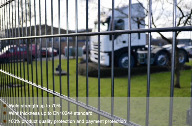 8/6/8mm 60*60*2.0mm Post Durable Double Loop Wire Fence For Home / Park