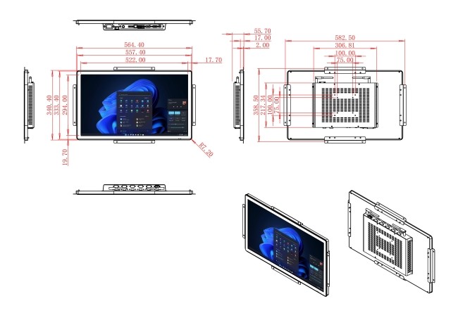 23.6-Inch Windows Vision Panel for Energy Infrastructure, Factory Systems, Security Displays, and Smart Home Control Hubs