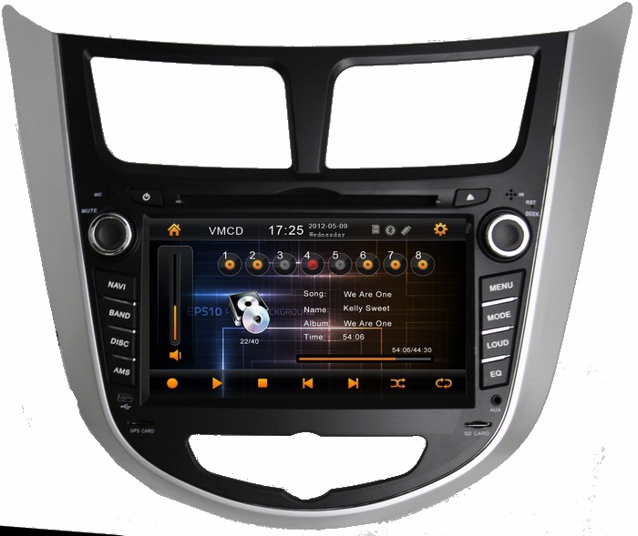 Automobiles gps systems for Hyundai Verna /Accent /Solaris with bluetooth TV OCB-7025
