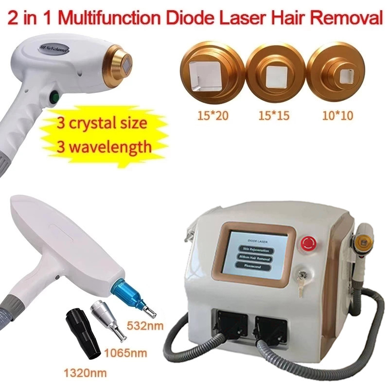 2 In 1 Pico Laser Diode Hair Removal And Picosecond Laser Tattoo Removal Machine