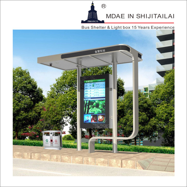 Cities Outdoor 2m Width Q235 Bus Stop Shelter