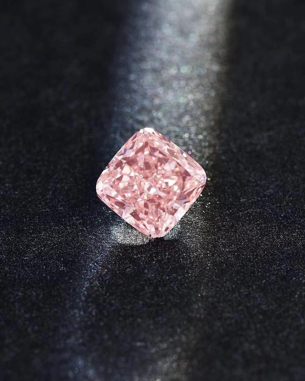 Large Size 5.33ct Main Stone Lab Pink Cushion Diamond Ring 18k White Gold