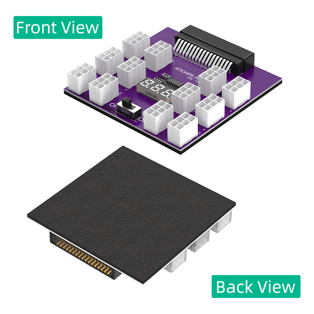 Upgrade Version Power Supply Breakout Board Placa de ruptura de fuente de alimentación GPU PSU con conector de alimentación ATX de 6 pines de12 piezas