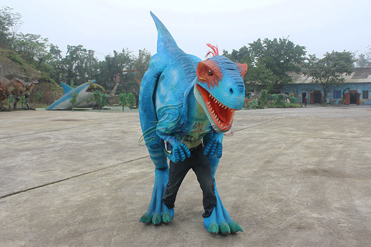 Adults Workers Realistic Raptor Costume Sunproof Colorized Lifelike Blue Color