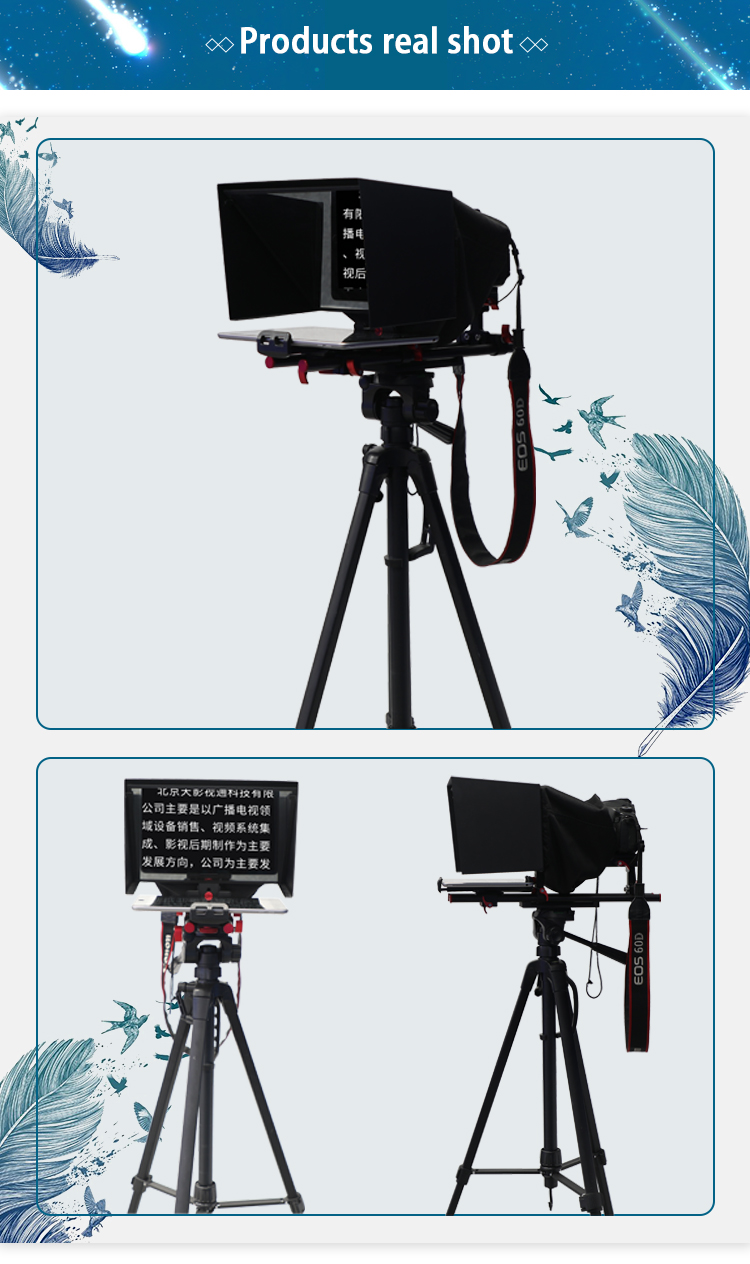 Indoor/Outdoor Interview DSLR Camera Prompter TY330 7-11" Tablet with Remote Control and Flight Case
