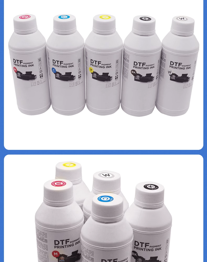 CMYK Plastisol Pigment Digital Heat Transfer Printing DTF White Ink For Epson Printers