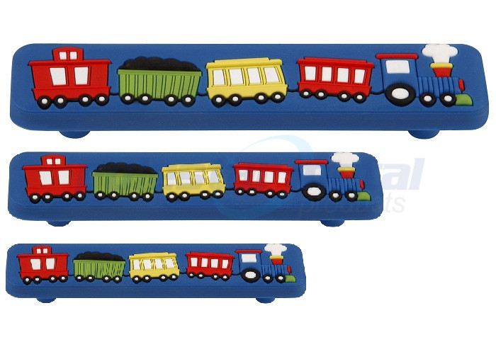 Custom Metal Hardware 128mm CC Yellow Kids Corner Acrylic Train Bar Cabinet Pull Handle