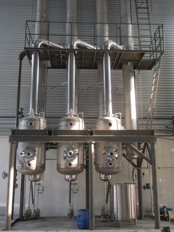 Large Scale Multiple Effect Falling Film Evaporator 100kw For Yeast Concentrator