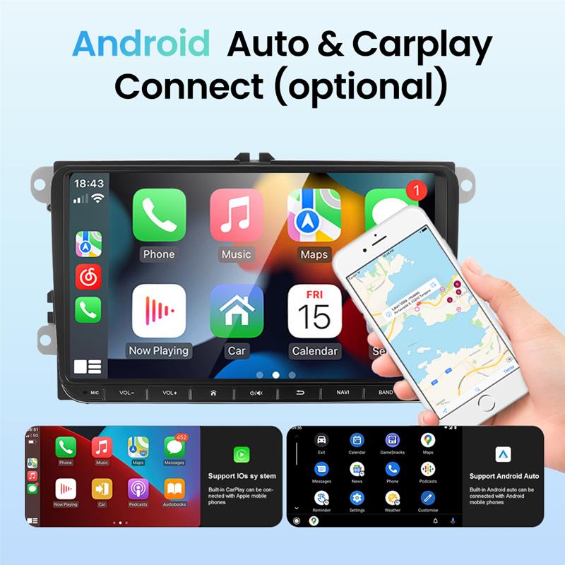 Backup Camera VW Android Car Radio for VW Golf 6 Touran 8 Inch Touch Screen Car Stereo