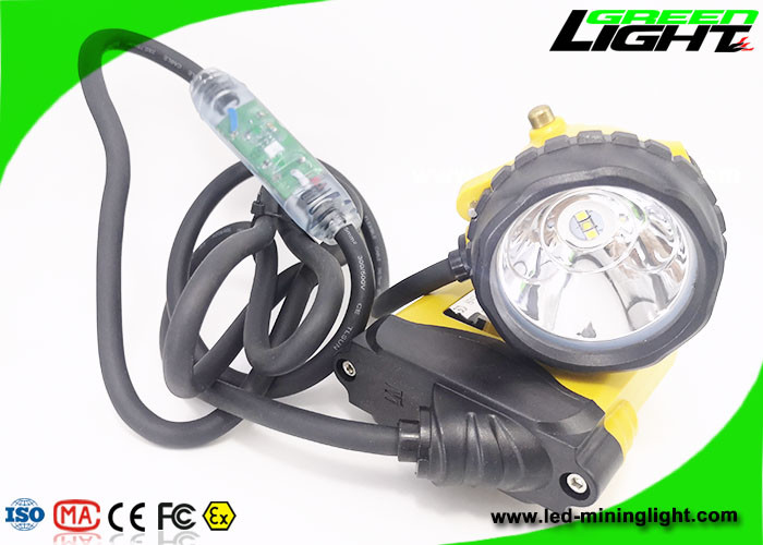 348lum Rechargeable Corded Miners Cap Light 10.4Ah With Low Power Warning