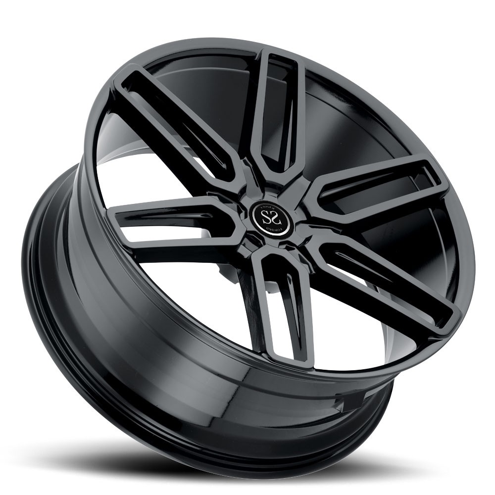 20x10 inch black milled custom forged monoblock alloy wheel chrome rims