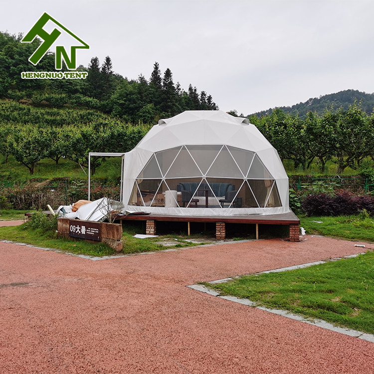 Hot-Dip Galvanized Steel Geodesic Dome Tents Glamping Tent With Insulation