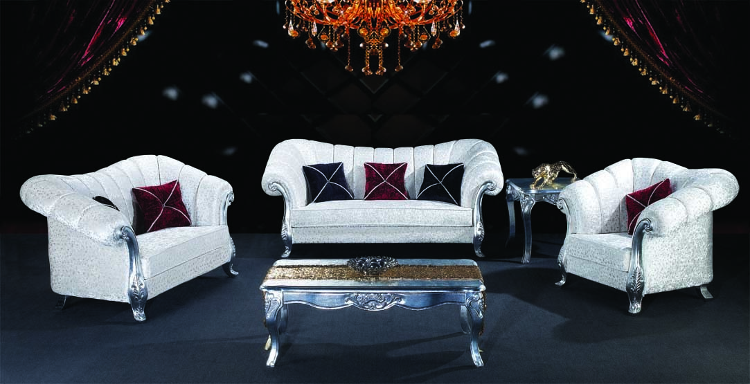 4 Piece Comfort Luxury Living Room Furniture Solid Wood Antique French Style Sofa Set