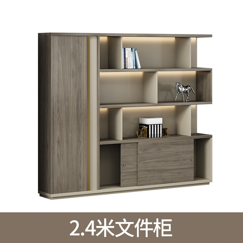 Modern Office File Cabinet Wooden Boss Background Cabinet Set