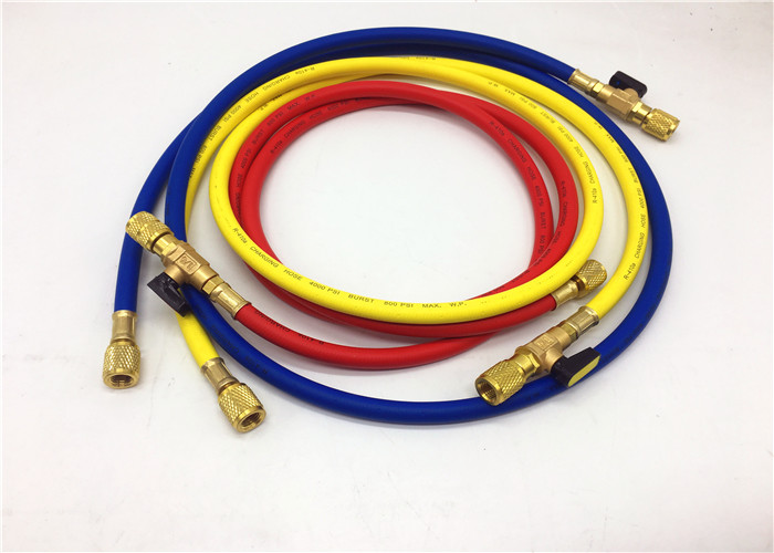R410/ R32 Refrigerant Charging Hose With Ball Valve Fitting For Manifold Gauge