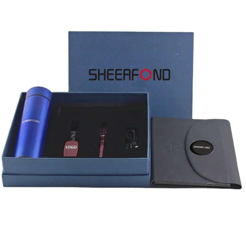 Customized Wireless Charging Laptop Power Bank Keychain Thermos Cup Corporate Gift Set