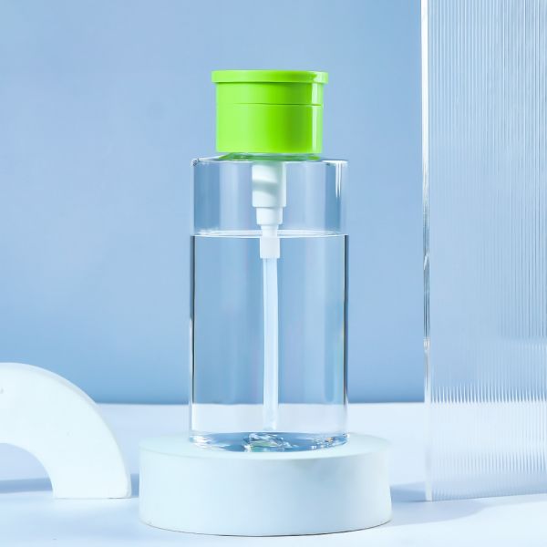 Leak-Proof Travel-Friendly PET Flip Top Makeup Remover Bottle with Recyclable Material for Cosmetic Packaging