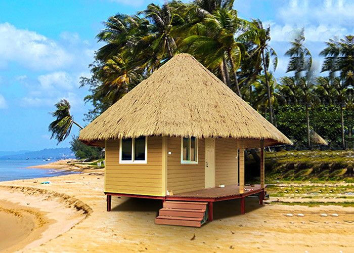 Modern Prefab Steel Yellow Overwater Bungalow laminated flooring prefabricated hotel