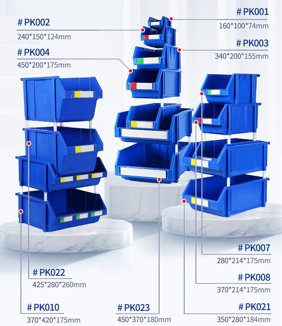 Plastic Shelf Bins, Heavy Duty Storage Bins For Garage, Closet, And Drawer Organization OEM Plastic Warehouse Stackable Storage Pick Bin For Small