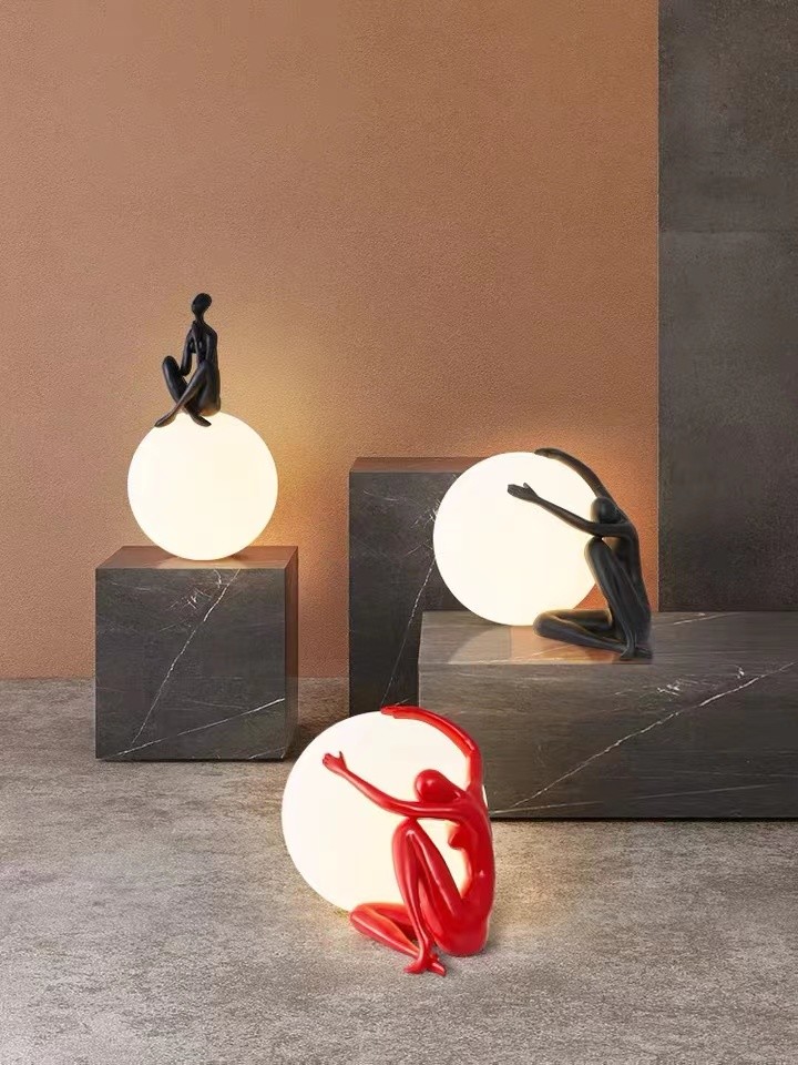 Resin New Original Acrylic Ball Table Lamp Decorative Art Deco Table Lamp