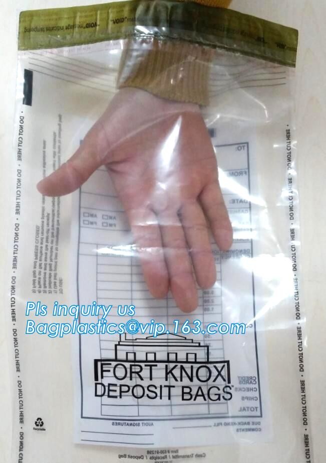 Security plastic bag with adhesive tape for cash, plastic money bag, Security Money Cash Bag For Airport/Bank and police