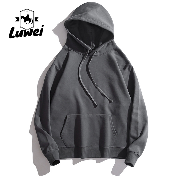 Moletons Cotton Sweatshirt Oversize Custom Gym Bulk Felpa Sports Premium Plain White Heavyweight Streetwear Hoodie