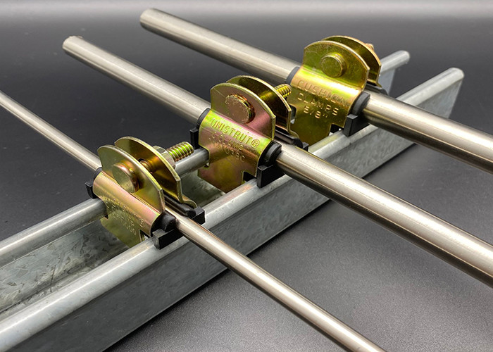 Gold Zinc 1'' Two Holes Omega Pipe Cushion Clamps