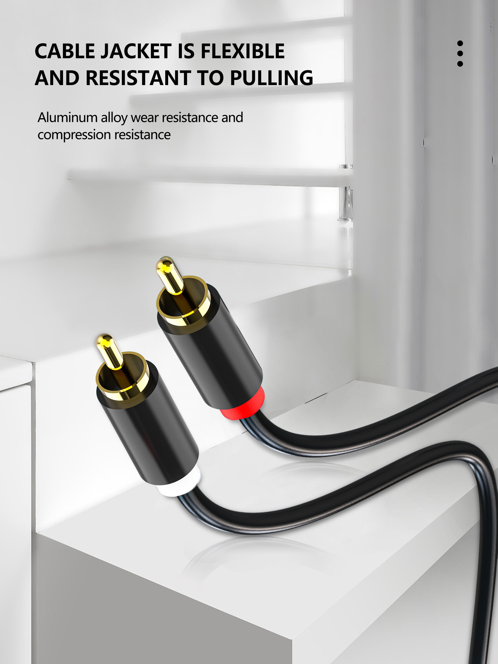 Gold Plated Audio And Video Cable Male To Male HiFi Systems Use