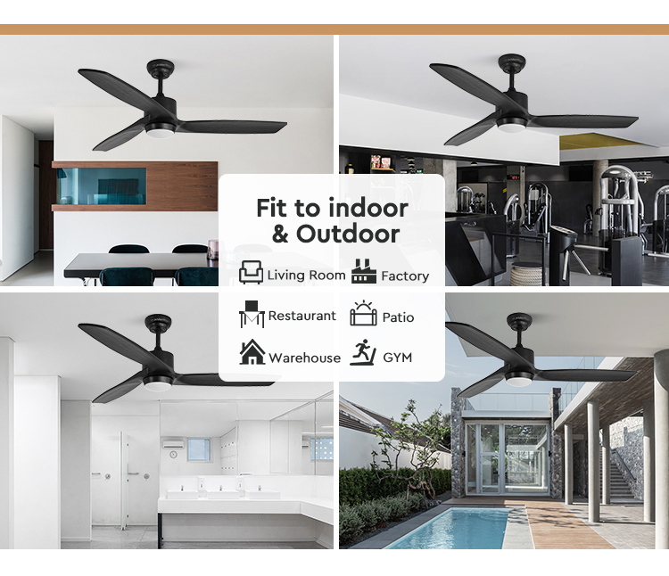 52 Inches Solid Wood DC Pure Copper Remote Ceiling Fan Light Lighting Solutions Service